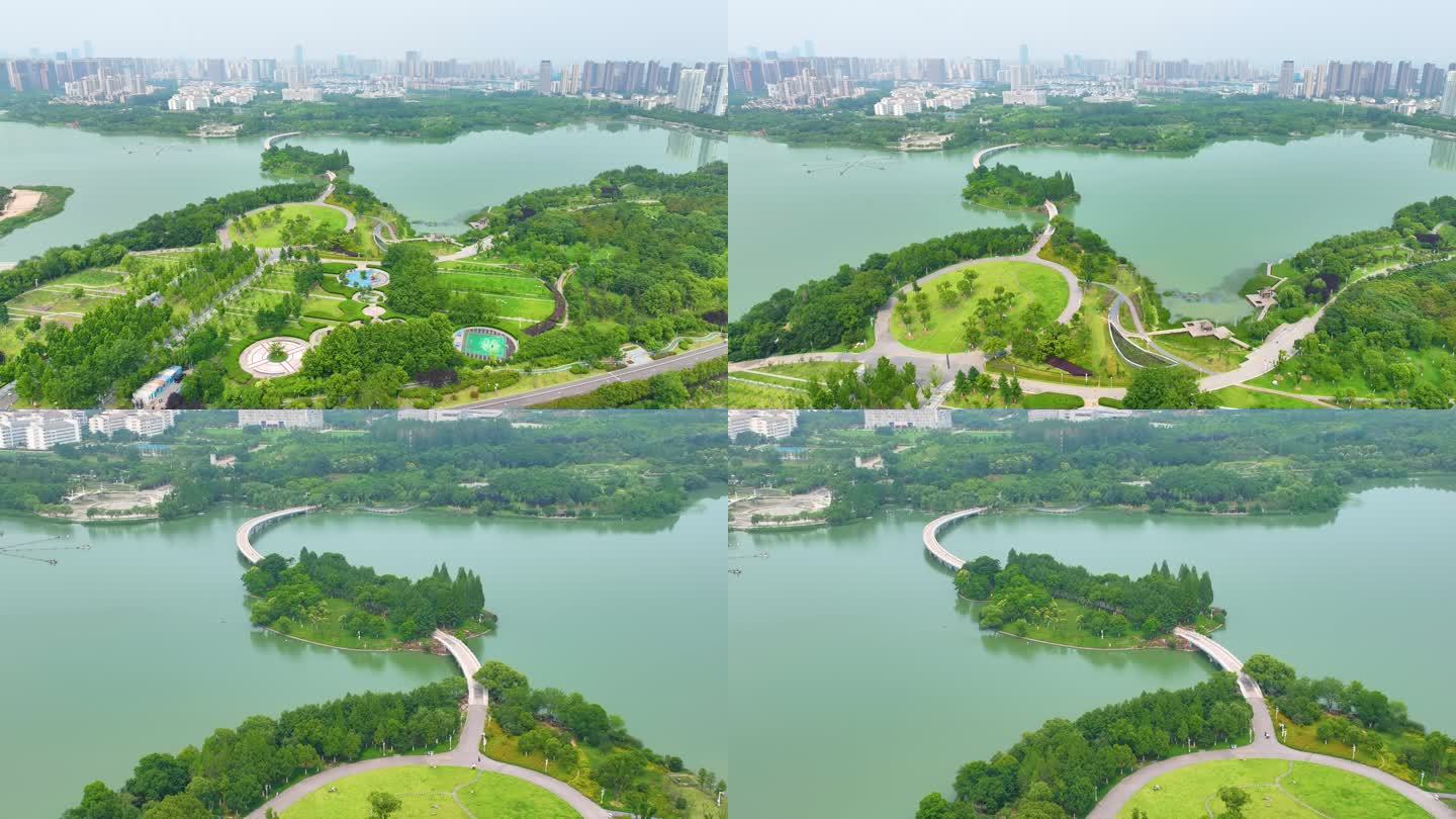 安徽省合肥市蜀山区翡翠湖景区城市地标风景