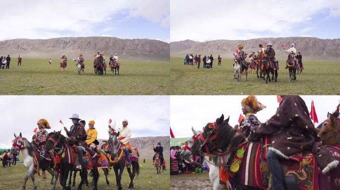 西藏节日 藏族节日 骑马 牵马 奔腾