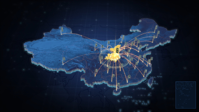 陕西辐射全国区位高端三维地图