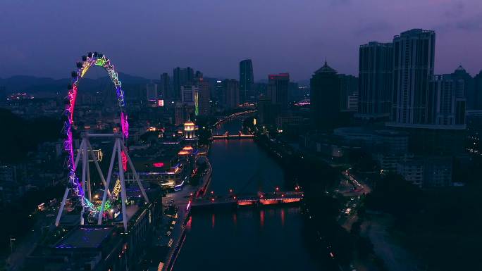 广东中山市岐江河两岸夜景