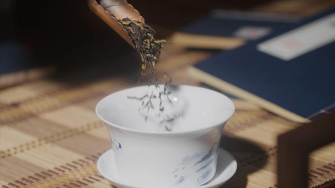 古装文化喝茶泡茶茶叶红茶
