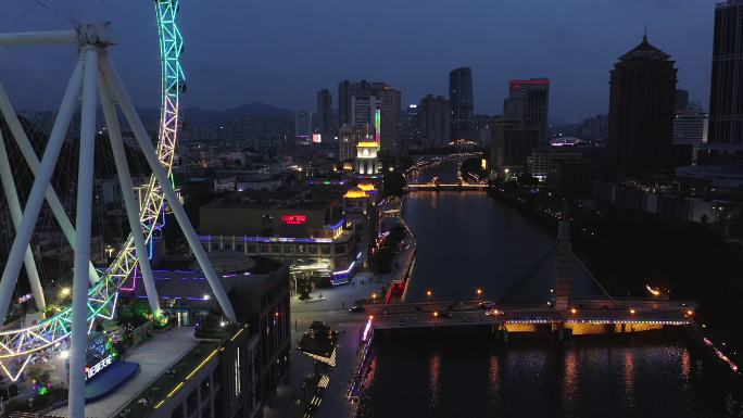 广东中山市岐江河两岸夜景