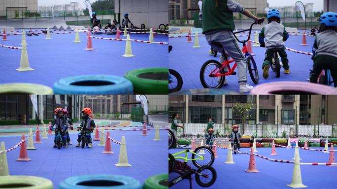 实拍幼儿园儿童无踏板平衡车独轮车