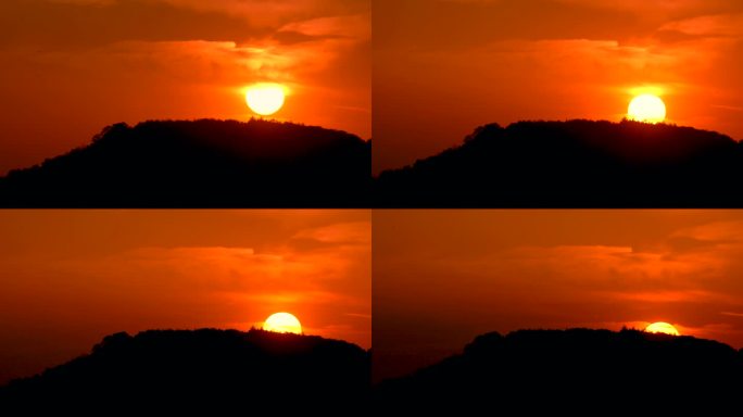 南京紫金山落日延时摄影