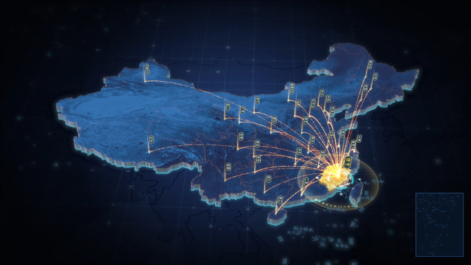 福建辐射全国区位高端三维地图