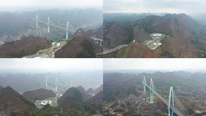 延时拍摄贵州平塘特大桥及天空之桥服务区