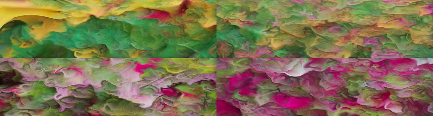 抽象艺术彩色水墨流体光影流动沉浸式投影
