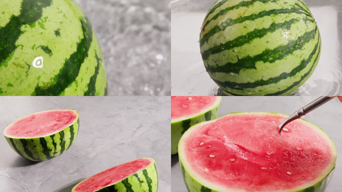 切西瓜西瓜水果实拍夏日冰饮