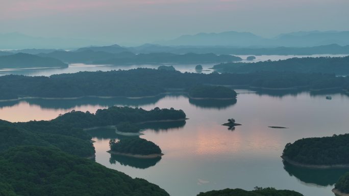 江西九江永修庐山西海夕阳航拍