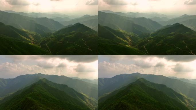 航拍徽州天路风光4k