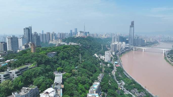 重庆陆海国际中心鹅岭公园航拍