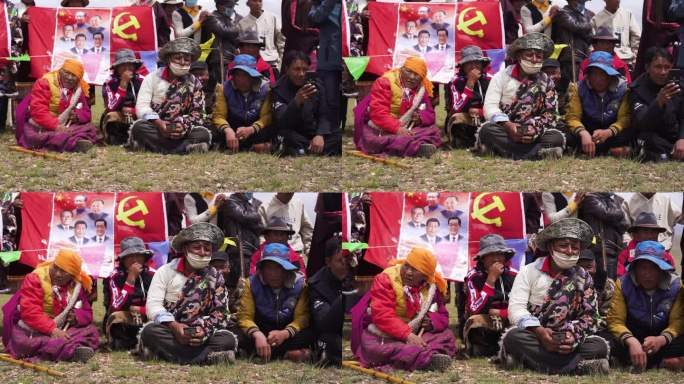 观看 艺术节 赛马节艺术表演 藏民