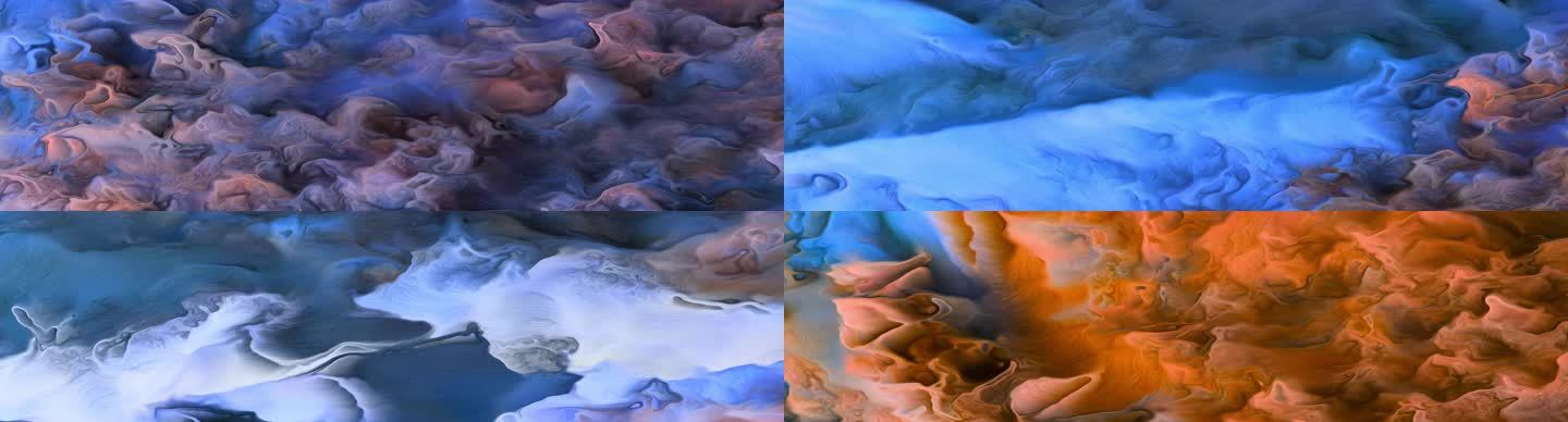 抽象艺术彩色水墨流体光影流动沉浸式投影