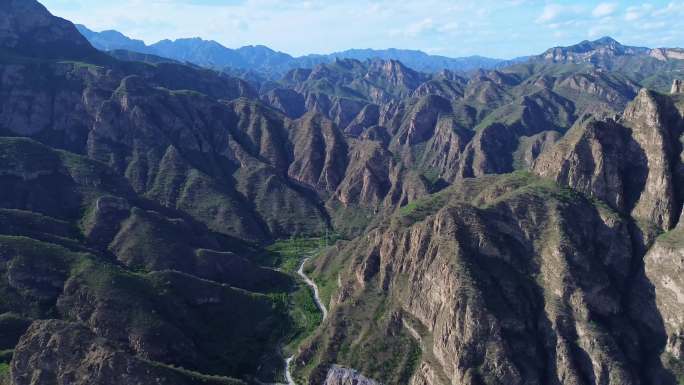 4K航拍短片.北京付珠路永定河峡谷