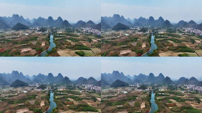 桂林田园和山水图画