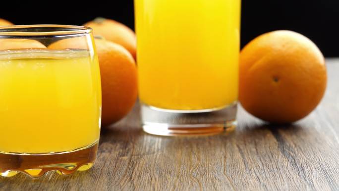 橙汁橙子冰冻橙汁升格慢动作