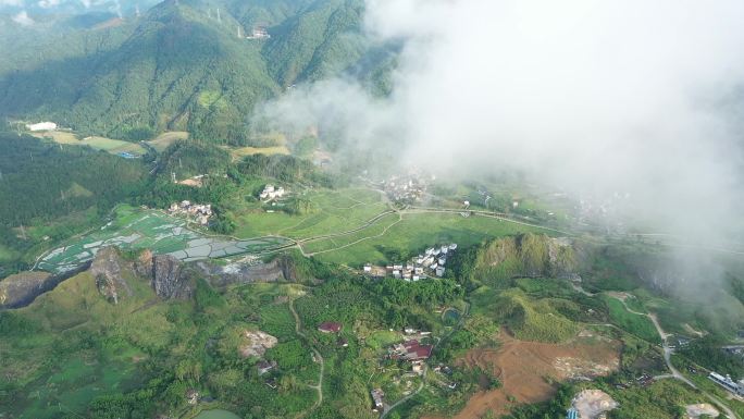 航拍广州从化吕田草埔村