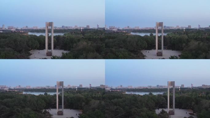 长春解放纪念碑航拍4K视频