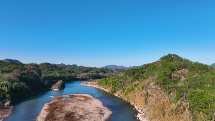 航拍鹰潭泸溪河龙虎山脚下河流山水美景旅行