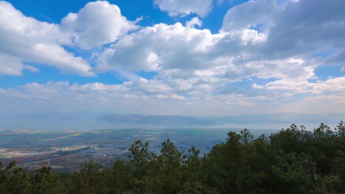 4K云南大理苍山美景延时，从山上俯瞰延时