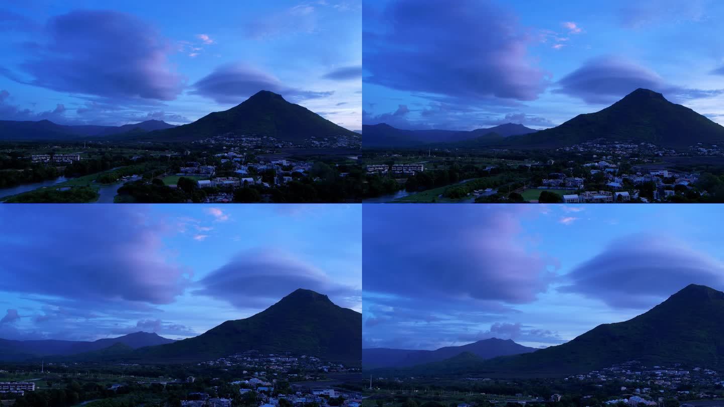 【4K可商用】连绵起伏的毛里求斯自然山峰