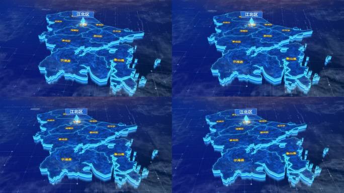 宁波市江北区三维蓝色科技地图