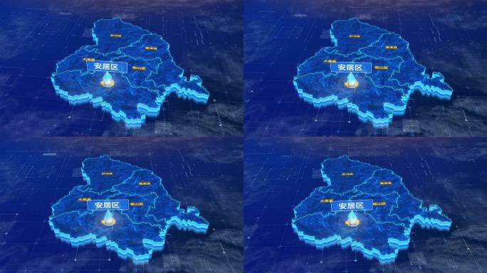 遂宁市安居区三维蓝色科技地图