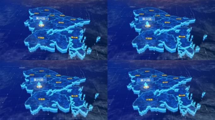 宁波市吴兴区三维蓝色科技地图