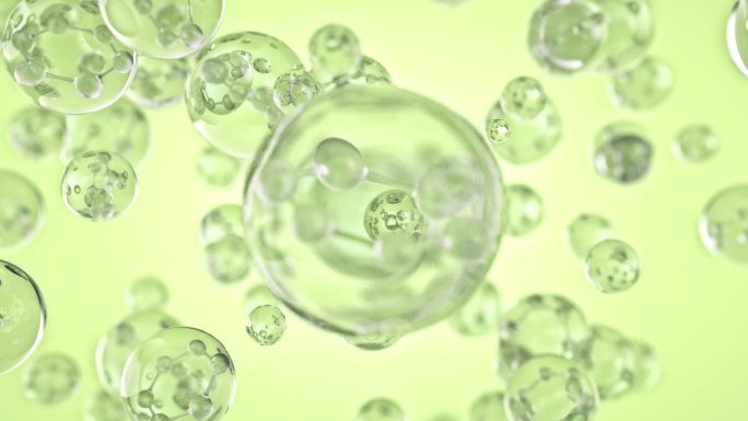 绿色水分子细胞化妆品广告素材