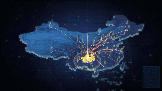 贵州辐射全国区位高端三维地图