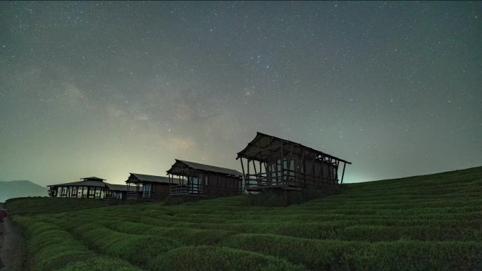 [4K]茶园上的星空延时摄影