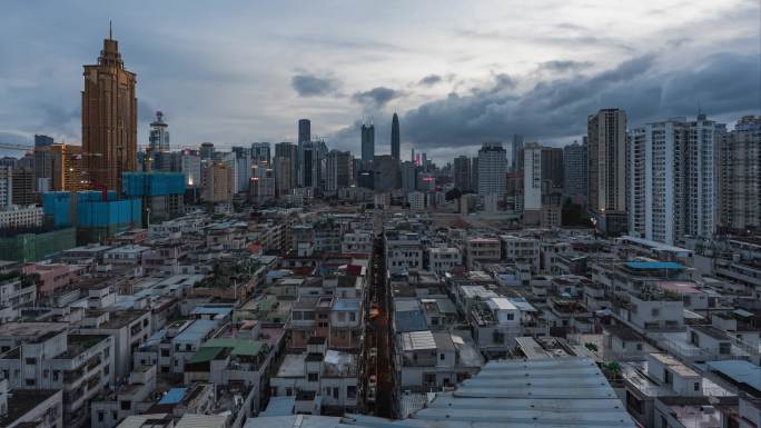 深圳城市日转夜延时