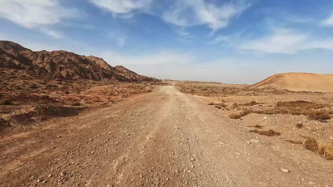 公路行驶第一视角 戈壁 荒漠 沙漠 林间