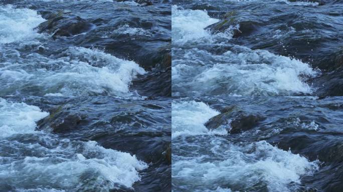 流动的溪流水流特写镜头