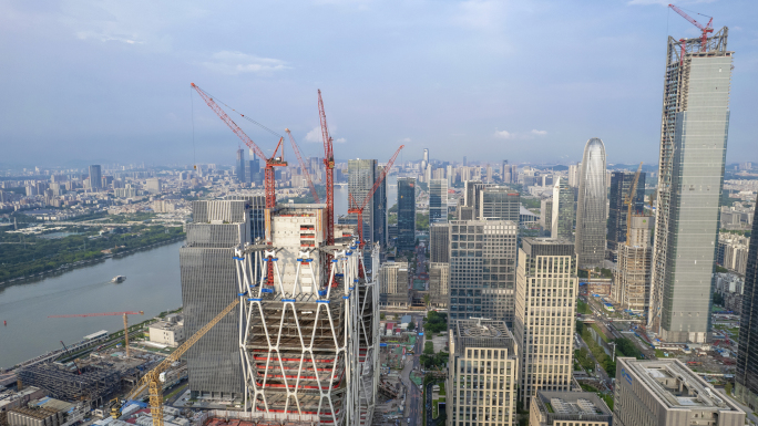 高楼建设，广州琶洲数字经济试验区