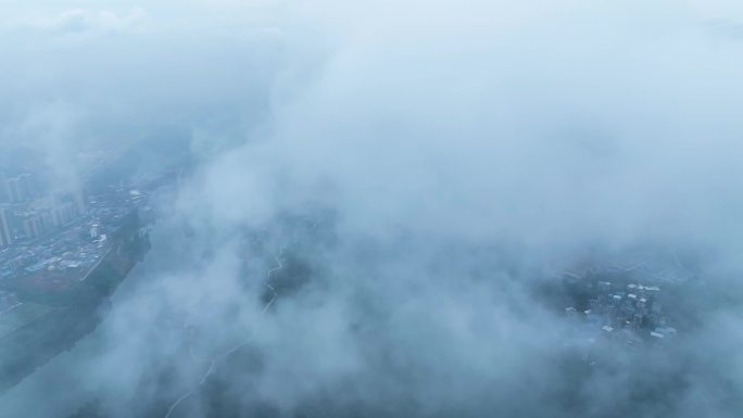 4K航拍邵阳隆回县城赧水河云端隆回合集2