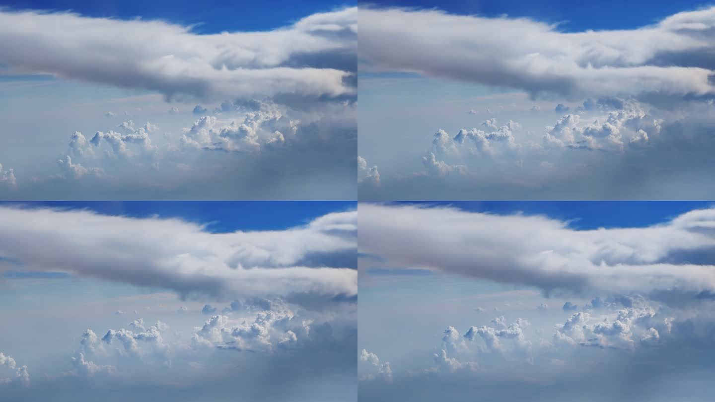 飞机上的视角高空中奇形怪状的云朵