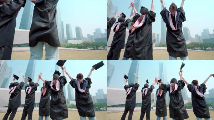 庆祝毕业的大学生