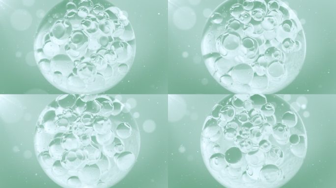 小清新绿色精华活性分子 生命活力细胞核