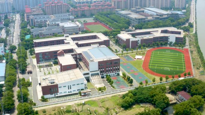 江陵小学航拍 淞南路小学