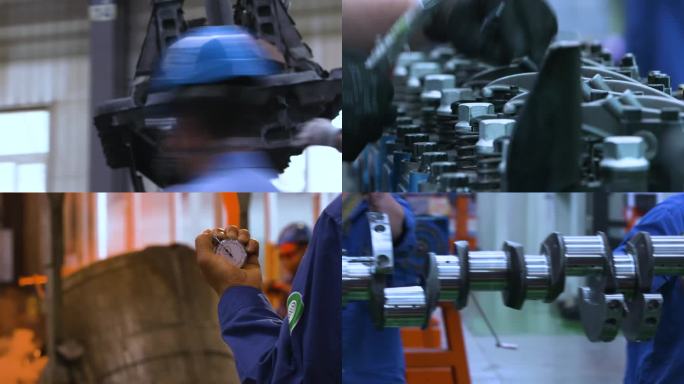 发动机生产 工厂工人 机械制造