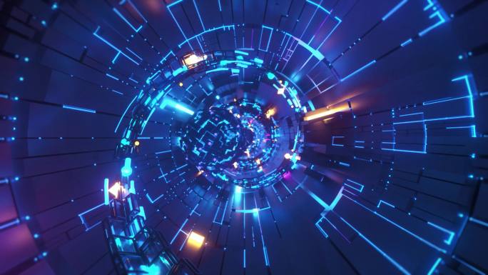 时空跨年列车穿梭片头C4D工程