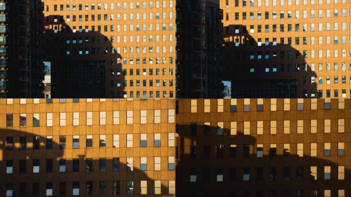 日落光影大楼阴影