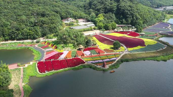 广州从化石门国家森林公园天池花海航拍