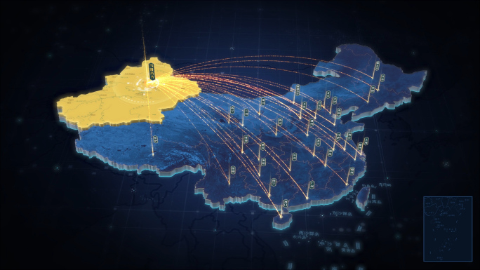 新疆辐射全国区位高端三维地图