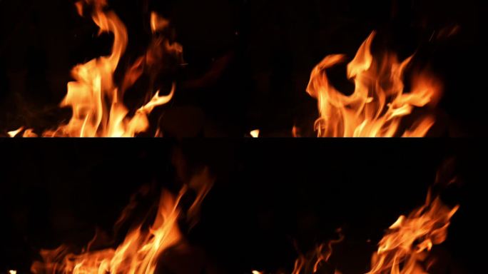 燃烧的大火火焰特写慢镜头