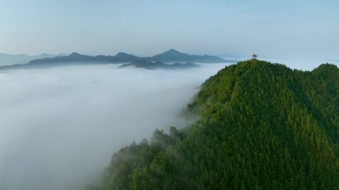 【4K无水印】航拍歙县石潭日出云海