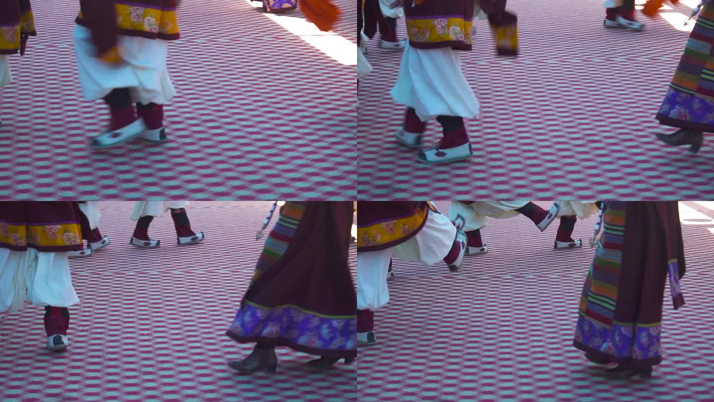 跳舞 藏族舞蹈 藏族 布鞋 老布鞋