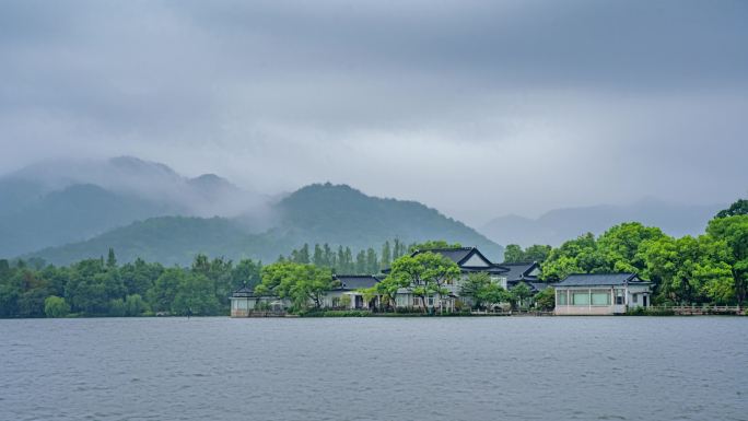 4k30p 杭州雨中延时-西湖杨堤