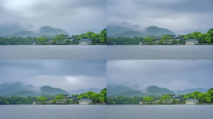 4k30p 杭州雨中延时-西湖杨堤